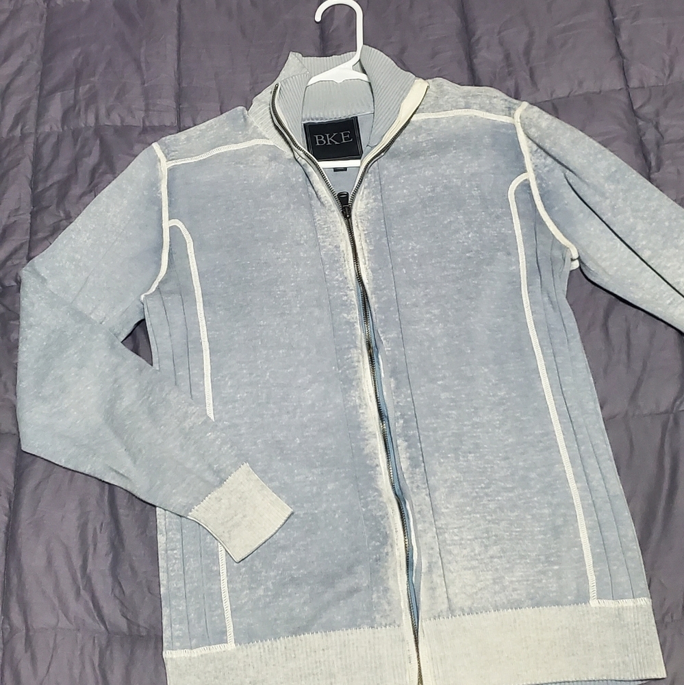 BKE Zip Up Jacket Bluish Grey Mens large